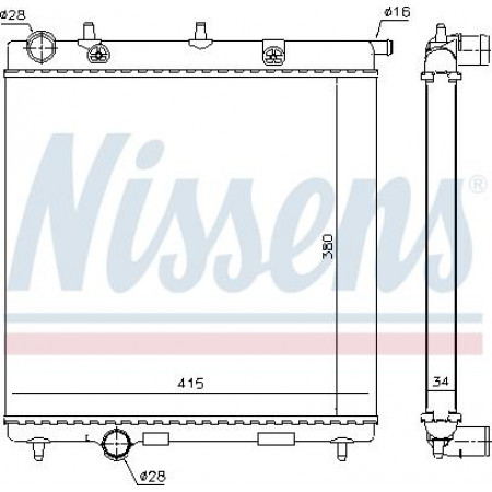 Radiator. engine cooling Engine radiator fits. DS DS 3 CITROEN C2 C2 ENTERPRISE C3 AIRCROSS II C3 I C3 II C3 III C3 PLURIE PEUGEOT 208 (CR_), Hatchback Van, 10.2012 - Nissens 63505