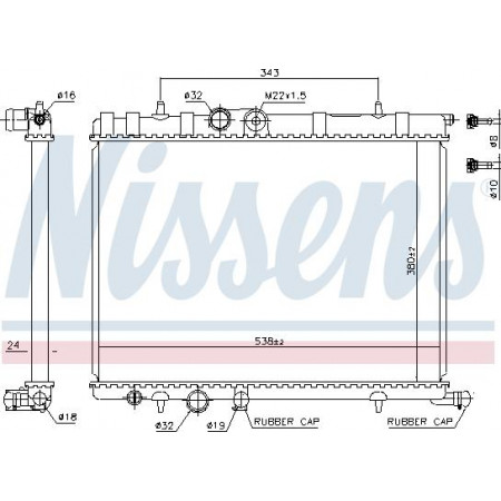 Radiator. engine cooling Engine radiator with the first matching elements fits. CITROEN BERLINGO BERLINGO MULTISPACE BERLINGO PEUGEOT 206 (2B), Sedan, 03.2007 - Nissens 63502A