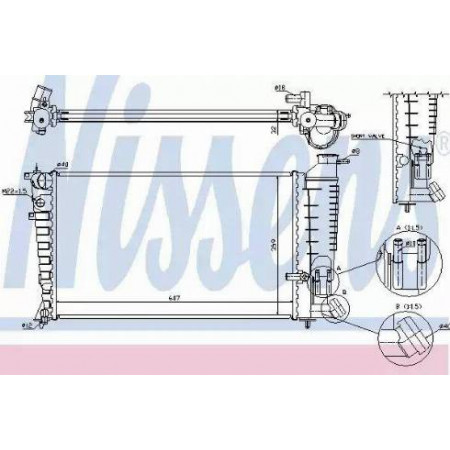Radiator. engine cooling Engine radiator with the first matching elements fits. PEUGEOT 306 1.9D PEUGEOT 306 (7A, 7C, N3, N5), Hatchback, 01.1993 - 10.2003 Nissens 63585A