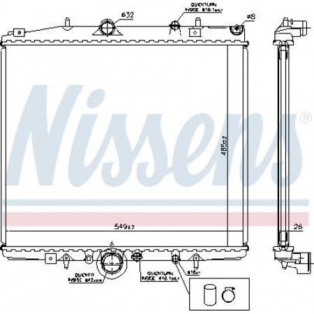 Radiator. engine cooling Engine radiator with the first matching elements fits. CITROEN C8 JUMPY II FIAT ULYSSE LANCIA PHEDRA CITROEN JUMPY (VF7), Van, 01.2007 - Nissens 63695A