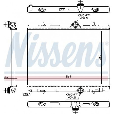 Termosifone. raffreddamento del motore Si adatta al radiatore del motore automatico-manuale. DS DS 4 DS 5 CITROEN C4 II DS4 PEUGEOT 3008 5008 1.2-1.6D CITROEN C4 II (NC_), Hatchback Van, 11.2009 - Nissens 636043