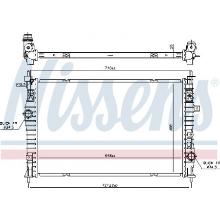 Radiator, engine cooling PEUGEOT 308 (LB_), Hatchback Van, 03.2015 - Nissens 636042