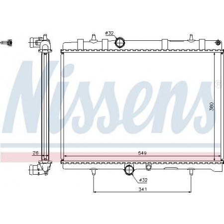 Radiator. engine cooling Engine radiator with the first matching elements fits. DS DS 4 DS 5 CITROEN BERLINGO BERLINGO MULTIS CITROEN C5 III Estate (RW_), Touring, 02.2008 - Nissens 63606A