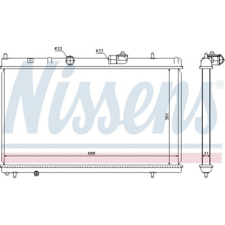 Radiator. motorkoeling Motorradiator past. CITROEN C5 I C8 PEUGEOT 607 807 3.0 CITROEN C5 I (DC_), Hatchback, 03.2001 - 03.2005 Nissens 636013