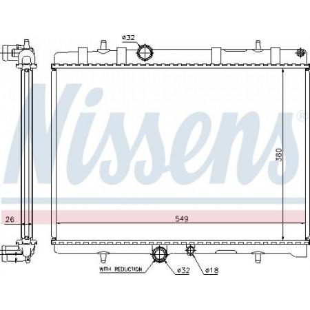 Radiator. engine cooling Engine radiator with the first matching elements fits. CITROEN BERLINGO-MINIVAN C4 AIRCROSS C5 II C5 CITROEN XSARA (N1), Hatchback, 04.1997 - 12.2005 Nissens 63607A