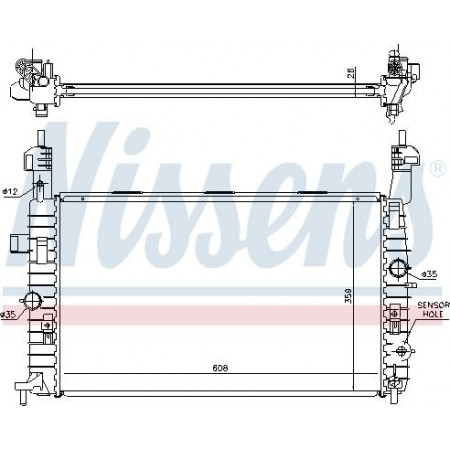 Radiator. engine cooling Engine radiator with the first matching elements fits. OPEL MERIVA A 1.4-1.8 OPEL MERIVA A (X03), Van, 05.2003 - 05.2010 Nissens 63096