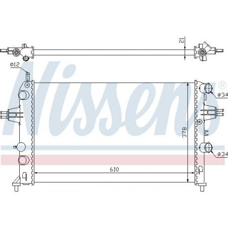 Radiator. engine cooling Engine radiator Manual fits. OPEL ASTRA G ASTRA G CLASSIC ASTRA G-KOMBI 1.2-1.4 OPEL ASTRA G (T98), Touring, 02.1998 - 07.2004 Nissens 63091