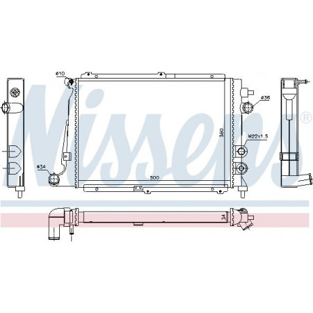 Radiator. motorkoeling Motorradiator past. OPEL CALIBRA A VECTRA A 2.0 OPEL CALIBRA A (C89), Compartiment, 08.1989 - 07.1997 Nissens 63057