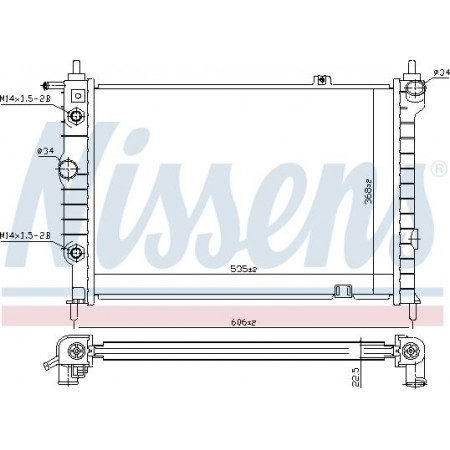 Radiator. motorkoeling Motorradiator past. OPEL ASTRA F ASTRA F CLASSIC ASTRA F-KOMBI 1.4-2.0 OPEL ASTRA F (T92), Sedan, 09.1991 - 09.1998 Nissens 63061