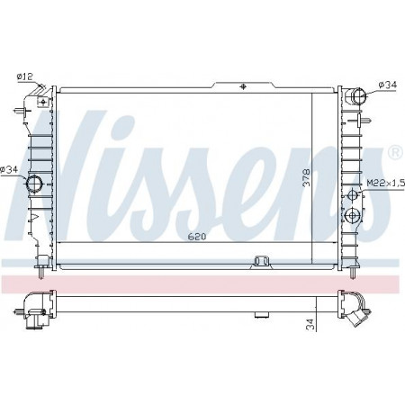 Radiator. motorkoeling Motorradiator past. OPEL CALIBRA A VECTRA A 1.4-2.0 OPEL CALIBRA A (C89), Compartiment, 08.1989 - 07.1997 Nissens 630631