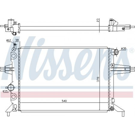 Radiador. resfriamento do motor Radiador do motor Ajustes manuais. OPEL ASTRA G ASTRA G CLASSIC ASTRA G-KOMBI ZAFIRA A 1.4-1.8 OPEL ASTRA G (T98), Touring, 02.1998 - 07.2004 Nissens 63005A