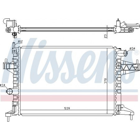 Termosifone. raffreddamento motore Radiatore motore Adattamento manuale. OPEL COMBO TOUR COMBO-MINIVAN CORSA C TIGRA 1.4-1.8 OPEL TIGRA TwinTop (X04), Cabriolet, 06.2004 - 12.2010 Nissens 63008