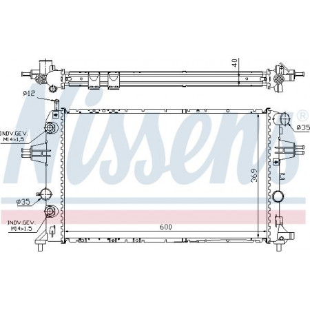 Radiador. resfriamento do motor O radiador do motor se encaixa. OPEL ASTRA G ASTRA G-KOMBI ZAFIRA A 1.6-2.2D OPEL ASTRA G (T98), Sedan, 03.1998 - 12.2009 Nissens 63003A