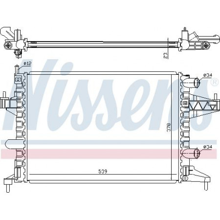 Radiator. motorkoeling Motorradiator past. OPEL COMBO TOUR COMBO-MINIVAN CORSA C CORSA C-HATCHBACK TIGRA 1.0-1.6 OPEL COMBO (COMBO-C), Bestelwagen/MPV, 10.2001 - Nissens 63007
