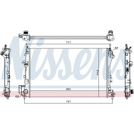 Radiador. resfriamento do motor Radiador do motor Ajustes manuais. CADILLAC BLS OPEL SIGNUM VECTRA C VECTRA C GTS SAAB 9-3 9-3X 1.6-2.2 SAAB 9-3 (YS3F, E79, D79, D75), Sedan, 09.2002 - 02.2015 Nissens 63024A