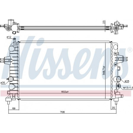 Radiador. resfriamento do motor Radiador do motor Ajustes manuais. OPEL ASTRA H ASTRA H CLASSIC ASTRA H GTC ASTRA H-KOMBI ZAFIRA B ZAFI OPEL ASTRA H (A04), Touring, 08.2004 - 05.2014 Nissens 63028A