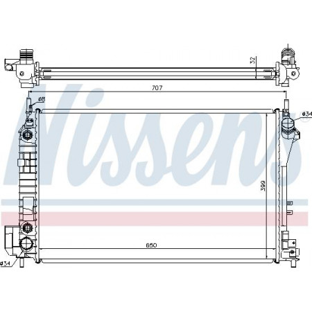 Radiador. Refrigeración del motor Radiador automático del motor con los primeros elementos adecuados. CADILLAC BLS FIAT CROMA OPEL SIGNUM V SAAB 9-3 (YS3F), Convertible, 08,2003 - 02,2015 Nissens 63023A