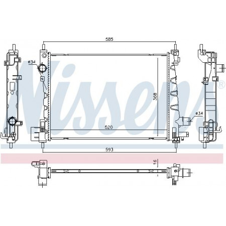 Radiateur, refroidissement du moteur OPEL KARL (C16), Berline, 01.2015 - 03.2019 Nissens 630796