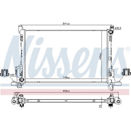 Radiador. resfriamento do motor Radiador do motor Ajustes manuais. FIAT TALENTO NISSAN NV300 OPEL VIVARO B RENAULT TRAFIC III 1.6D-2.0D OPEL VIVARO B (X82), Ônibus, 06.2014 - Nissens 630793