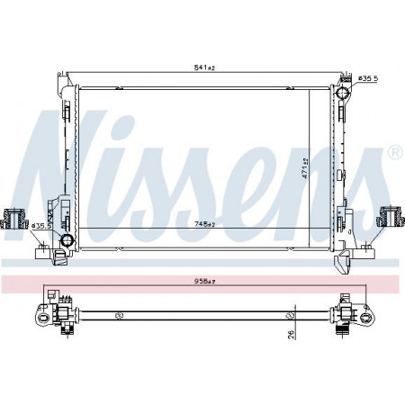 Radiator. engine cooling Engine radiator fits. FIAT TALENTO NISSAN NV300 OPEL VIVARO B RENAULT TRAFIC III 1.6D-2.0D OPEL VIVARO B (X82), Support frame, 06.2014 - Nissens 630792