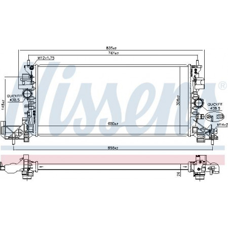 Radiateur, refroidissement du moteur OPEL ASTRA K (B16), Berline, 06.2015 - Nissens 630797