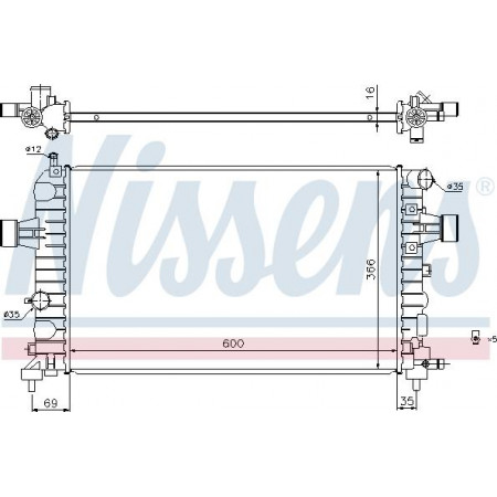 Radiator. motorkoeling Motorradiator past. OPEL ASTRA H ASTRA H CLASSIC ASTRA H GTC ZAFIRA B 1.2-1.8 OPEL ASTRA H TwinTop (A04), Cabriolet, 09.2005 - 10.2010 Nissens 630744