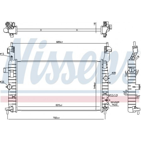 Radiator. racire motor Radiator motor se potriveste. OPEL MERIVA A 1.4-1.4LPG-1.8 OPEL MERIVA A (X03), Dubita, 05.2003 - 05.2010 Nissens 630748