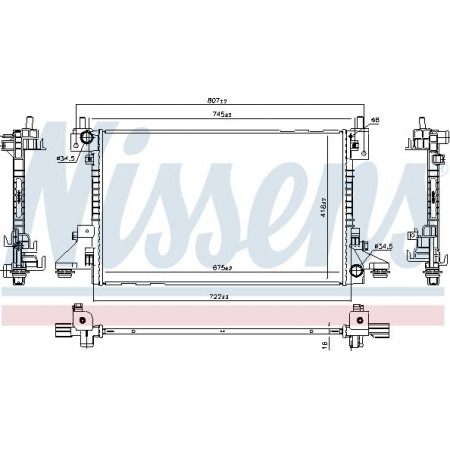 Radiator. motorkoeling Motorradiator past. CHEVROLET VOLT OPEL AMPERA 1.4H OPEL AMPERA (R12), Hatchback, 11.2011 - 03.2015 Nissens 630766
