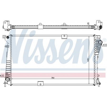 Radiator. motorkoeling Motorradiator past. NISSAN PRIMASTAR OPEL MOVANO A VIVARO A RENAULT TRAFIC II 2.0-2.0D-2.5D OPEL VIVARO A (X83), Draagframe, 08.2001 - Nissens 630709