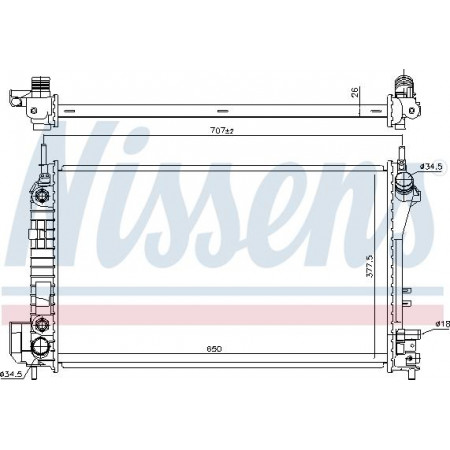 Radiator. motorkoeling Motorradiator past. CADILLAC BLS OPEL SIGNUM VECTRA C VECTRA C GTS SAAB 9-3 2.8 CADILLAC BLS, Wagon, 12.2007 - Nissens 630703