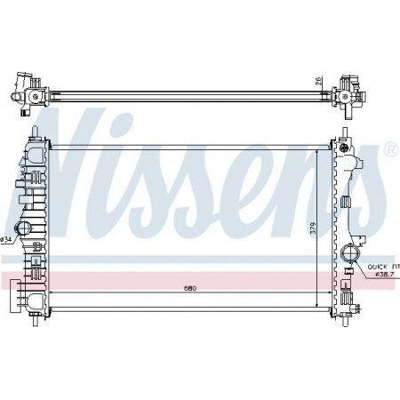 Radiator. motorkoeling Motorradiator past. OPEL INSIGNIA A INSIGNIA A LAND SAAB 9-5 2.0D VAUXHALL INSIGNIA Mk I (A) (G09), Hatchback, 07.2008 - 05.2017 Nissens 630716