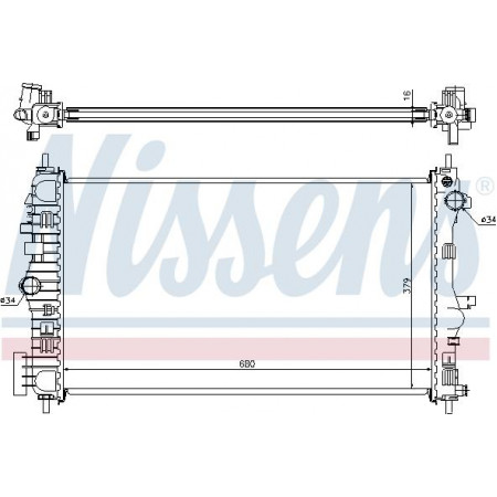 Termosifone. raffreddamento motore Radiatore motore Adattamento manuale. OPEL INSIGNIA A SAAB 9-5 2.0-2.0ALK OPEL INSIGNIA A Sports Tourer (G09), Touring, 07.2008 - 03.2017 Nissens 630712