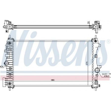 Radiator. motorkoeling Motorradiator past. CHEVROLET MALIBU OPEL INSIGNIA A INSIGNIA A COUNTRY SAAB 9-5 2.0D VAUXHALL INSIGNIA Mk I (A) (G09), Hatchback, 07.2008 - 05.2017 Nissens 630717
