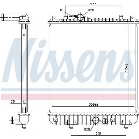 Radiator. motorkoeling Motorradiator past. OPEL AGILA 1.0-1.2 OPEL AGILA (A) (H00), Hatchback, 09.2000 - 12.2007 Nissens 630787