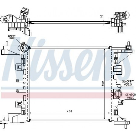 Radiateur, refroidissement du moteur OPEL MERIVA B (S10), Fourgon, 06.2010 - 03.2017 Nissens 630734
