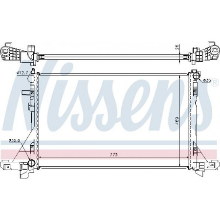 Radiator. motorkoeling Motorradiator past. NISSAN NV400 OPEL MOVANO B RENAULT MASTER III 2.3D OPEL MOVANO B (X62), Bestelwagen, 05.2010 - Nissens 630733