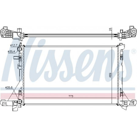 Radiator. motorkoeling Motorradiator past. NISSAN NV400 OPEL MOVANO B RENAULT MASTER III 2.3D OPEL MOVANO B (X62), Bestelwagen, 05.2010 - Nissens 630732