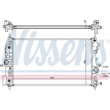 Radiateur. refroidissement du moteur Le radiateur moteur automatique s'adapte. CHEVROLET CRUZE ORLANDO OPEL ASTRA J ASTRA J GTC ZAFIRA C 1.4-1.8LP VAUXHALL ASTRA GTC Mk VI (P10), hayon, 10.2011 - 10.2015 Nissens 630724