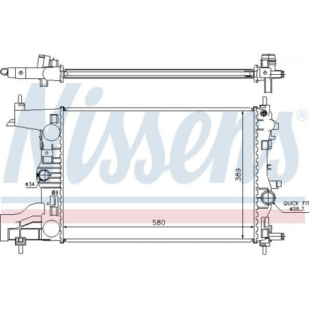 Radiator. motorkoeling Motorradiator past. OPEL ASTRA J ASTRA J GTC 1.3D-1.7D OPEL ASTRA J (P10), Hatchback, 09.2009 - 10.2015 Nissens 630726