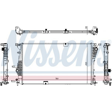 Radiateur. Refroidissement du moteur Le radiateur moteur automatique-manuel s'adapte. NISSAN PRIMASTAR OPEL VIVARO A RENAULT TRAFIC II 2.0D OPEL VIVARO A (X83), Châssis support, 08.2001 - Nissens 63124