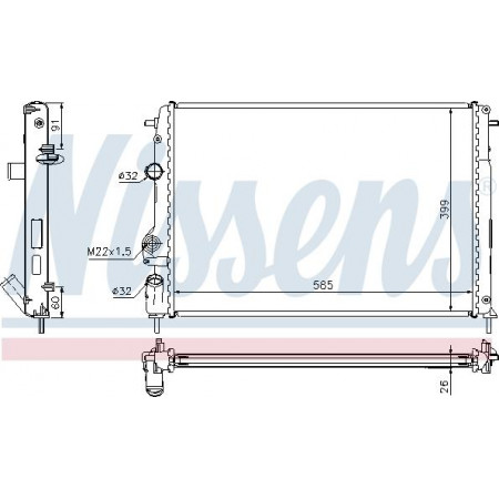 Radiator. engine cooling Engine radiator Manual with the first suitable elements fits. RENAULT MEGANE I MEGANE I CLASSIC MEGA RENAULT MEGANE Scenic (JA0/1_), Van, 10.1996 - 12.2001 Nissens 63896A