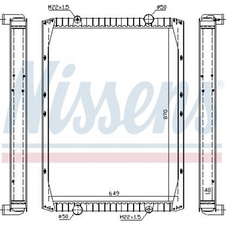 Radiator. engine cooling Engine radiator with frame fits. RVI MANAGER MAXTER MIDR06.20.45E-MIDR06.20.45H 09.91-06.97 RENAULT TRUCKS MANAGER, 09.1991 - 10.1996 Nissens 63845A