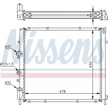 Termosifone. raffreddamento del motore Il radiatore del motore si adatta. RENAULT KANGOO KANGOO EXPRESS 1.9D-Elettrico RENAULT KANGOO Express (FC0/1_), 08.1997 - Nissens 63854A