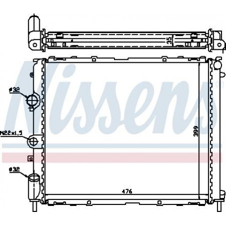Termosifone. raffreddamento del motore Il radiatore del motore si adatta. RENAULT CLIO II CLIO II-HATCHBACK KANGOO KANGOO EXPRESS THALIA I 1.4-2.0 RENAULT KANGOO Express (FC0/1_), 08.1997 - Nissens 63855A