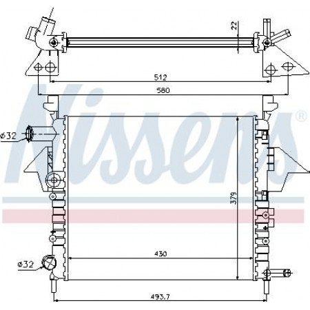 Termosifone. raffreddamento motore Radiatore motore automatico-manuale con i primi elementi idonei. RENAULT TWINGO I TWINGO I-HATC RENAULT TWINGO I (S06_), Furgone a due volumi, 03.1993 - 06.2012 Nissens 63856