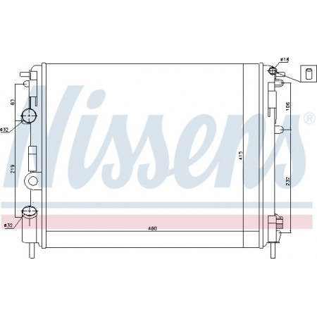 Termosifone. raffreddamento del motore Il radiatore del motore si adatta. NISSAN KUBISTAR RENAULT CLIO II CLIO II-HATCHBACK KANGOO KANGOO EXPRESS 1.0 RENAULT KANGOO (KC0/1_), Dubita, 08.1997 - Nissens 638081
