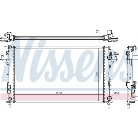 Radiator. engine cooling Engine radiator with the first matching elements fits. RENAULT ESPACE IV LAGUNA II VEL SATIS 1.9D-2. RENAULT ESPACE IV (JK0/1_), Van, 11.2002 - Nissens 63816A