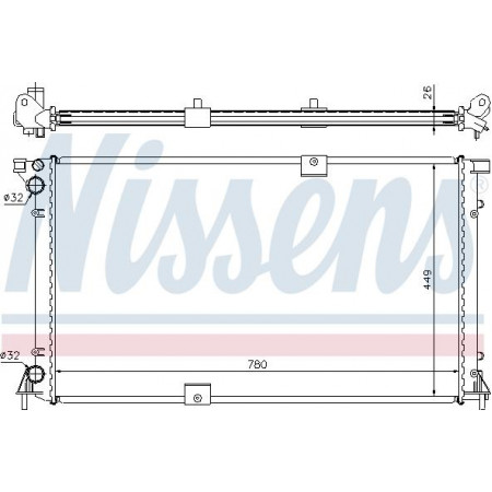 Radiator. motorkoeling Motorradiator past. NISSAN PRIMASTAR OPEL VIVARO A RENAULT TRAFIC II 2.5D VAUXHALL VIVARO A (X83), Bus, 08.2001 - 07.2014 Nissens 63818A