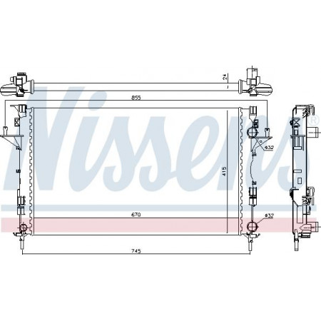 Radiator. motorkoeling Motorradiator past. RENAULT ESPACE IV LAGUNA II VEL SATIS 1.6-2.2D RENAULT LAGUNA II Grandtour (KG0/1_), Touring, 03.2001 - 12.2007 Nissens 63813