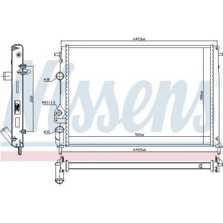Radiator. motorkoeling Motorradiator past. RENAULT MEGANE I MEGANE I CLASSIC MEGANE I COACH MEGANE SCENIC SCENIC I 1.6 RENAULT MEGANE I Classic (LA0/1_), Sedan, 09.1996 - 08.2008 Nissens 63877